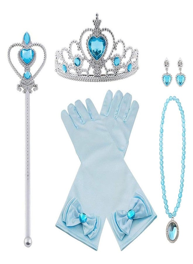 Vicloon Princess Dress Up Accessories, 7PCS Princess Costume Gloves Necklace Earrings Set, Princess Crown and Wands for Little Girls, Jewelry Toy Gifts Set for 3-6 Girl Birthday Halloween Christmas - Image 1